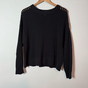 Old Navy Black Open-Knit Women's Sweater, Size XL